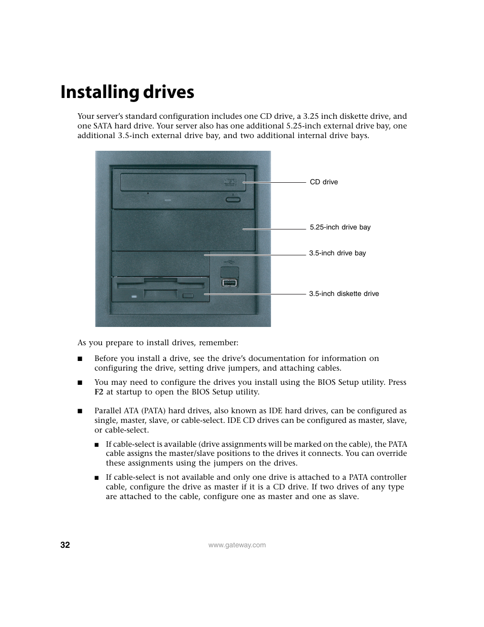 Installing drives | Gateway 9210 User Manual | Page 37 / 106