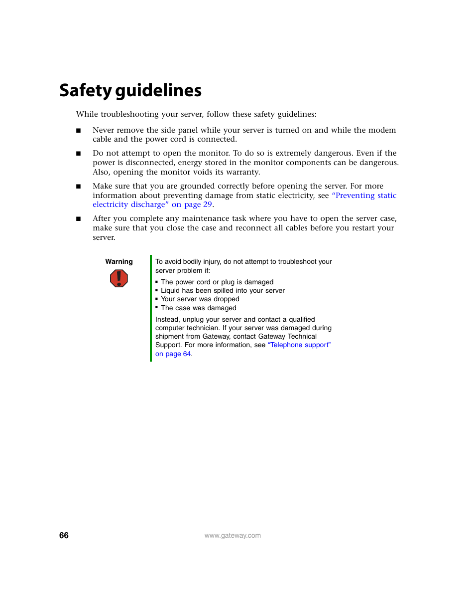 Safety guidelines | Gateway 9210 User Manual | Page 71 / 106