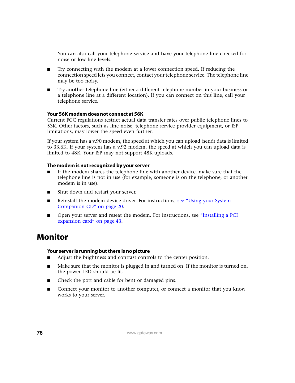 Monitor | Gateway 9210 User Manual | Page 81 / 106