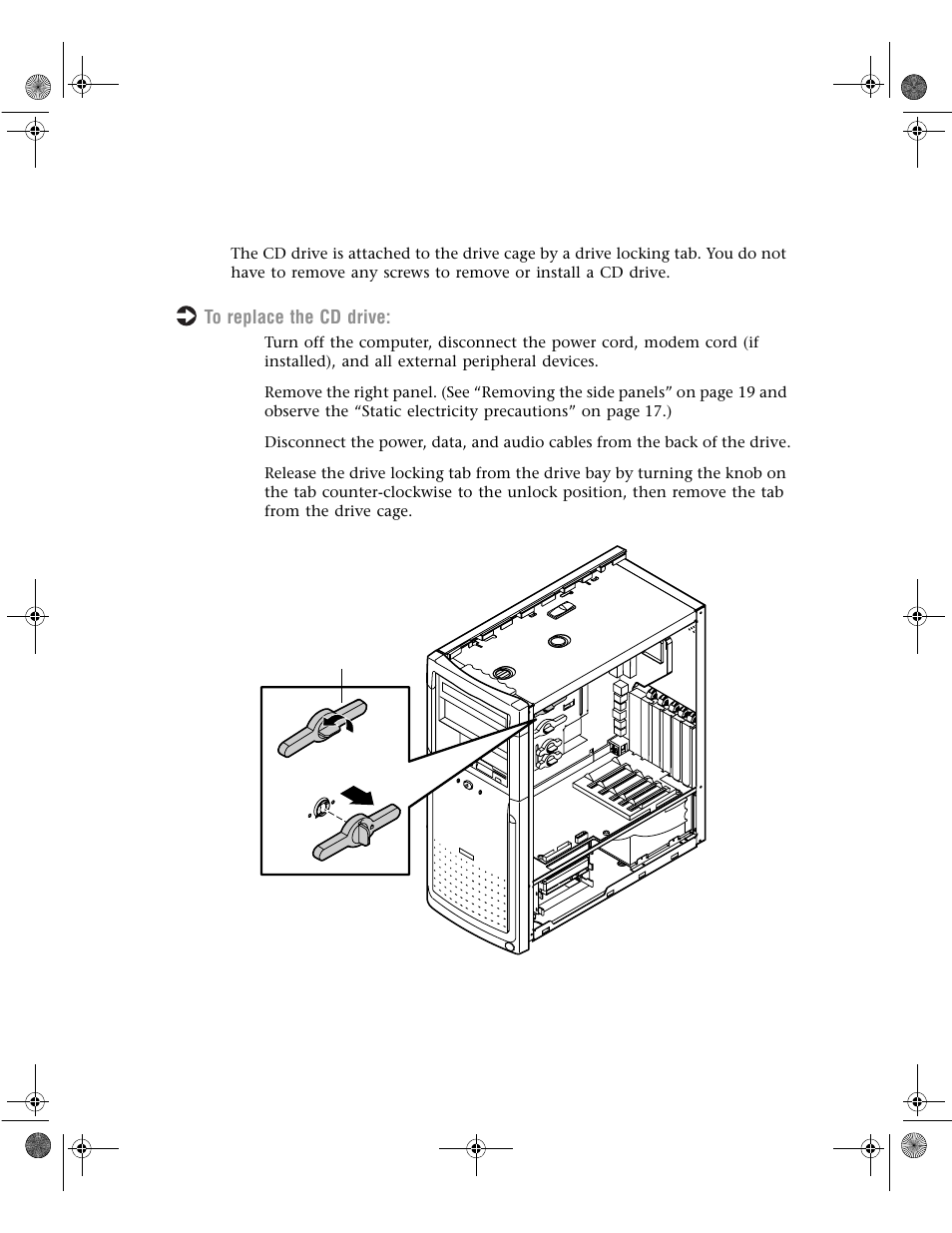 Replacing the cd drive | Gateway E1400 User Manual | Page 40 / 136