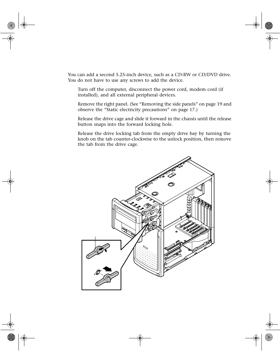 Adding a second 5.25-inch device, Cleaning the keyboard | Gateway E1400 User Manual | Page 42 / 136