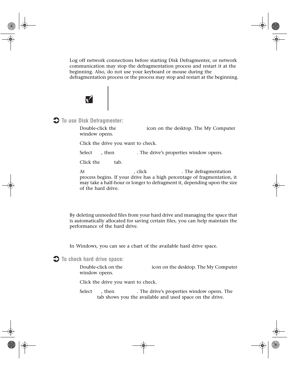 Hard drive management practices, Checking hard drive space | Gateway E1400 User Manual | Page 82 / 136