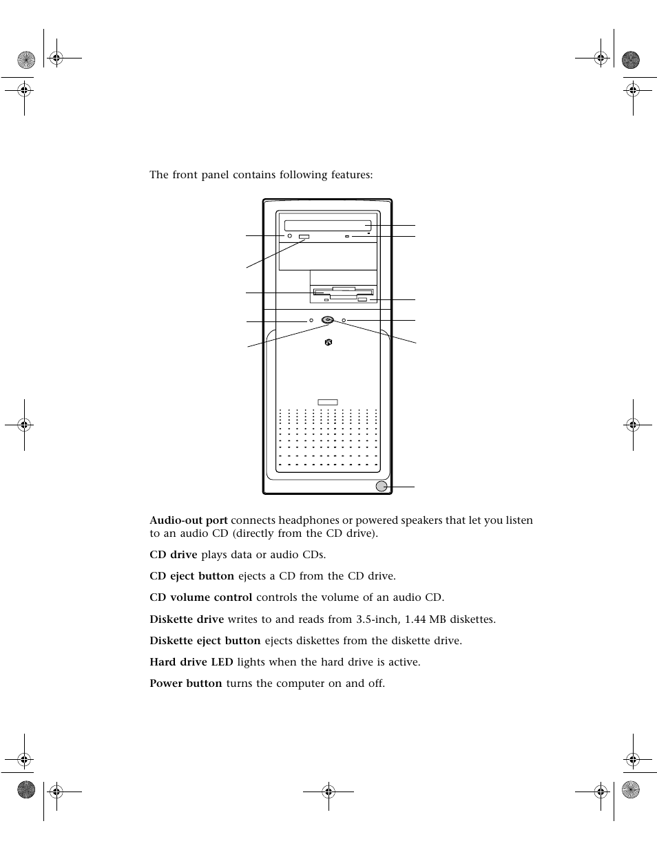 Front panel | Gateway E1400 User Manual | Page 9 / 136