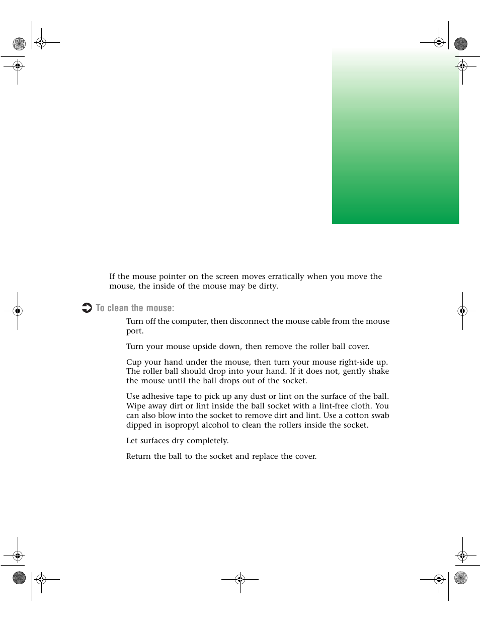 Cleaning your system, Cleaning the mouse | Gateway E1400 User Manual | Page 94 / 136