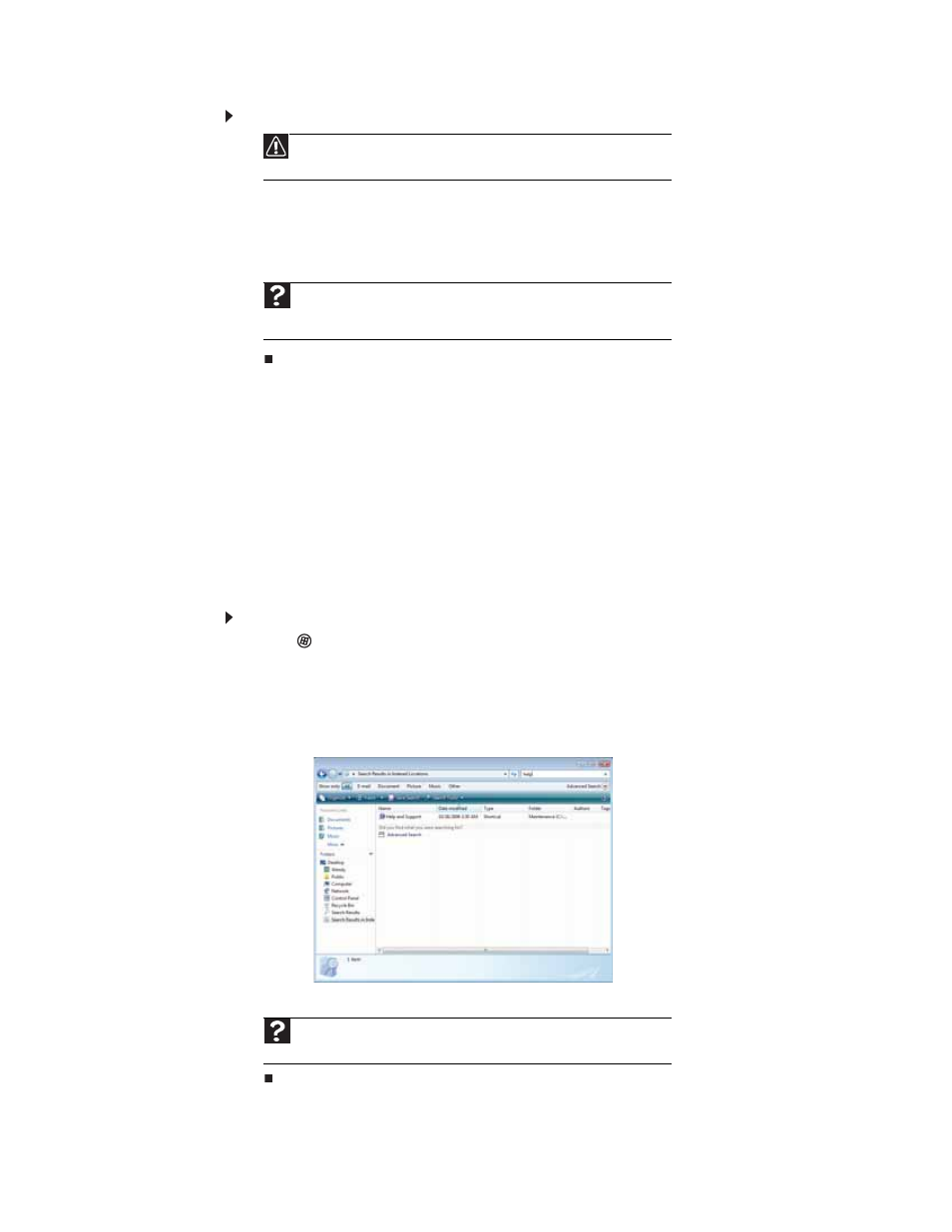 To empty the recycle bin, Searching for files, Using the windows search | To find files and folders using the search | Gateway FX542XT User Manual | Page 18 / 94