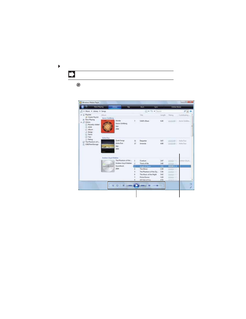 Playing music and movies, Playing audio and video files, To play a file using windows media player | Gateway FX542XT User Manual | Page 34 / 94