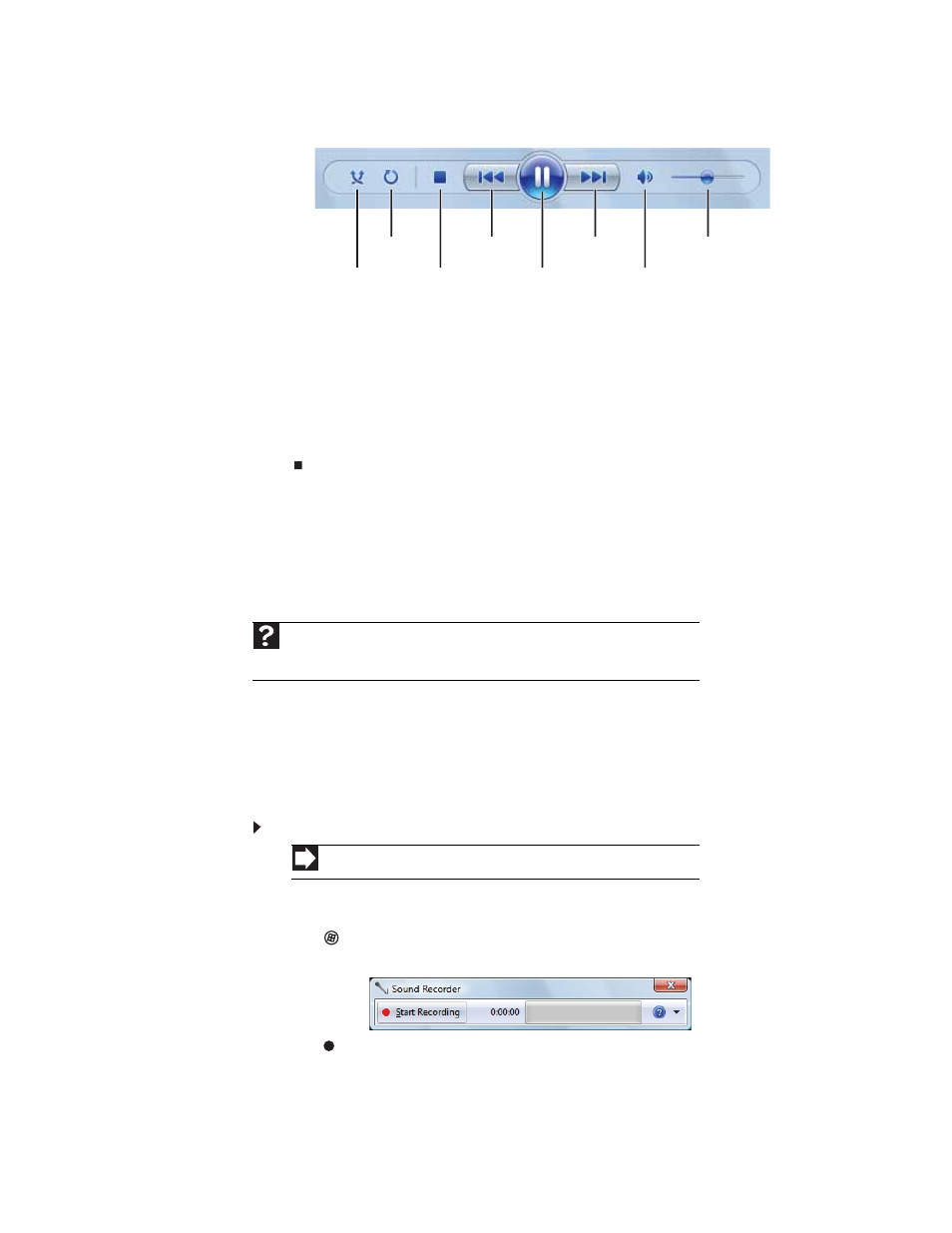 Creating audio files and music libraries, Creating music files, Recording audio files | To record an audio file | Gateway FX542XT User Manual | Page 37 / 94