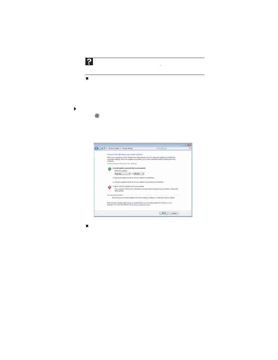 Scheduling automatic updates, To schedule automatic updates, Bigfix | Gateway FX542XT User Manual | Page 67 / 94