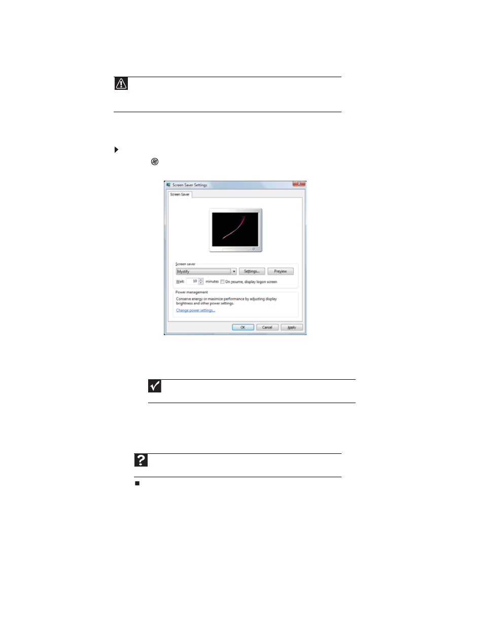 Selecting a screen saver, To select a screen saver | Gateway FX542XT User Manual | Page 72 / 94