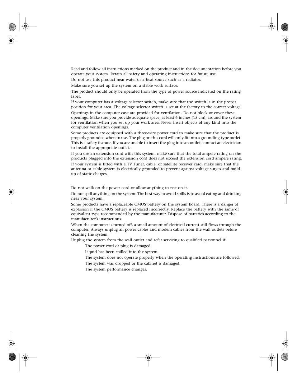 Setting up your system, Care during use, Safety, regulatory, and notices | Gateway E3400 User Manual | Page 109 / 126