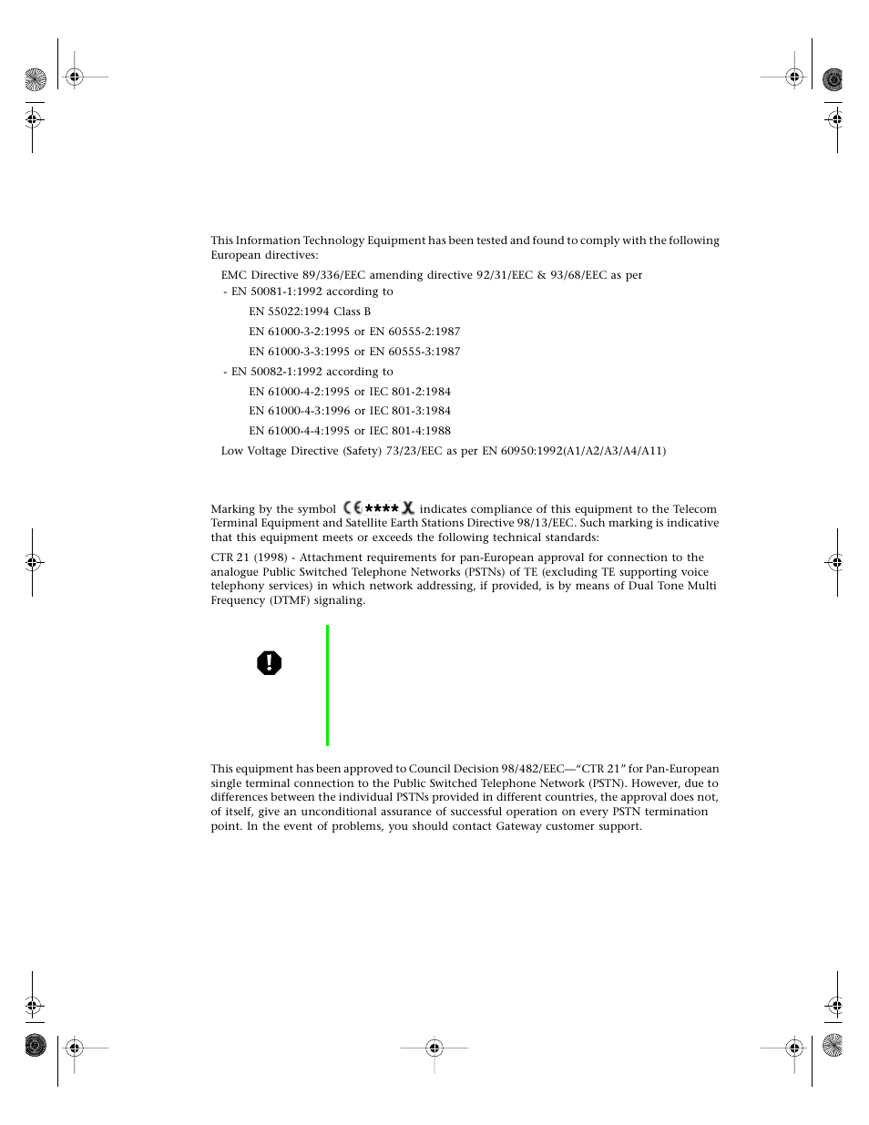 European users, European directives | Gateway E3400 User Manual | Page 114 / 126