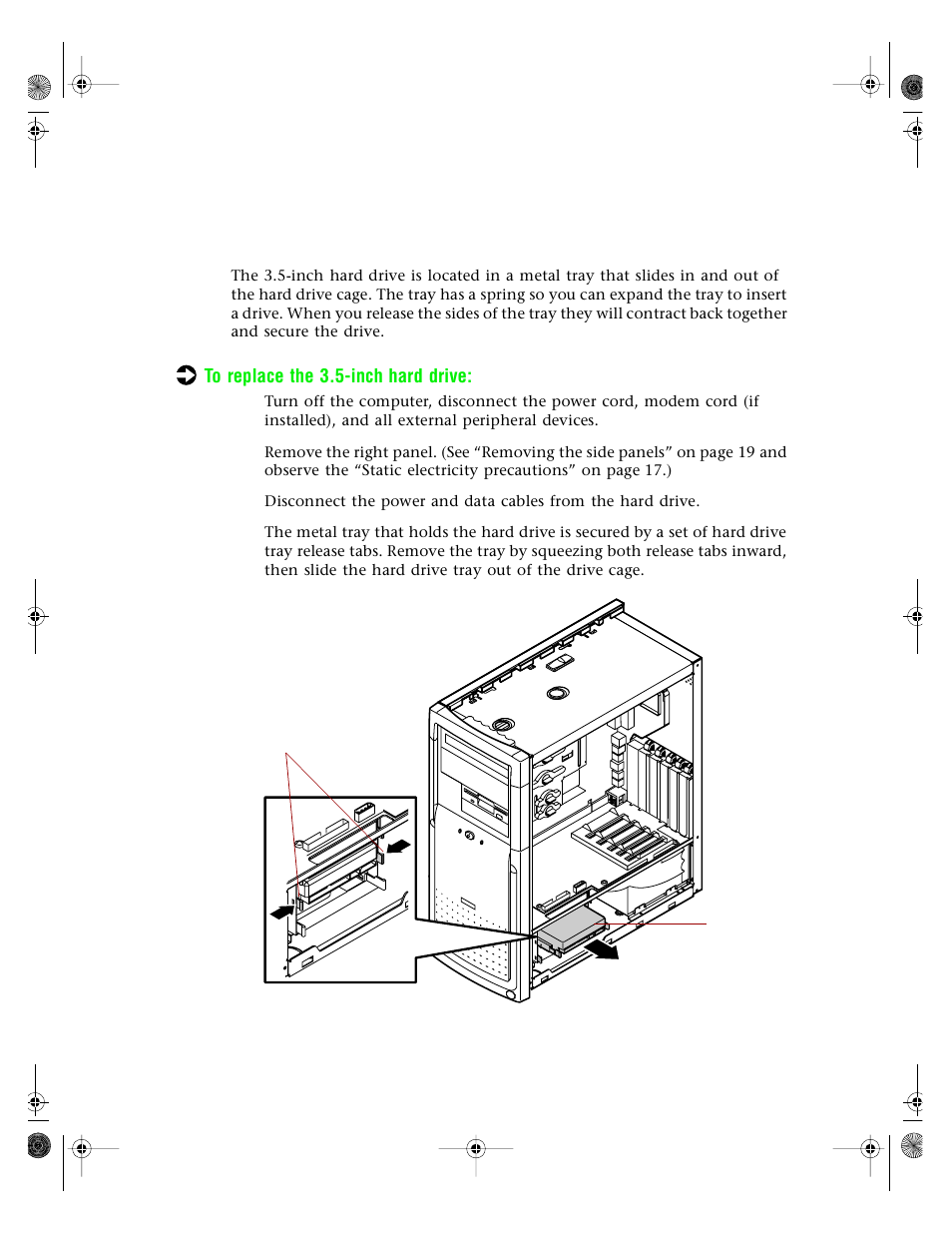 Hard drive, Replacing the hard drive | Gateway E3400 User Manual | Page 44 / 126