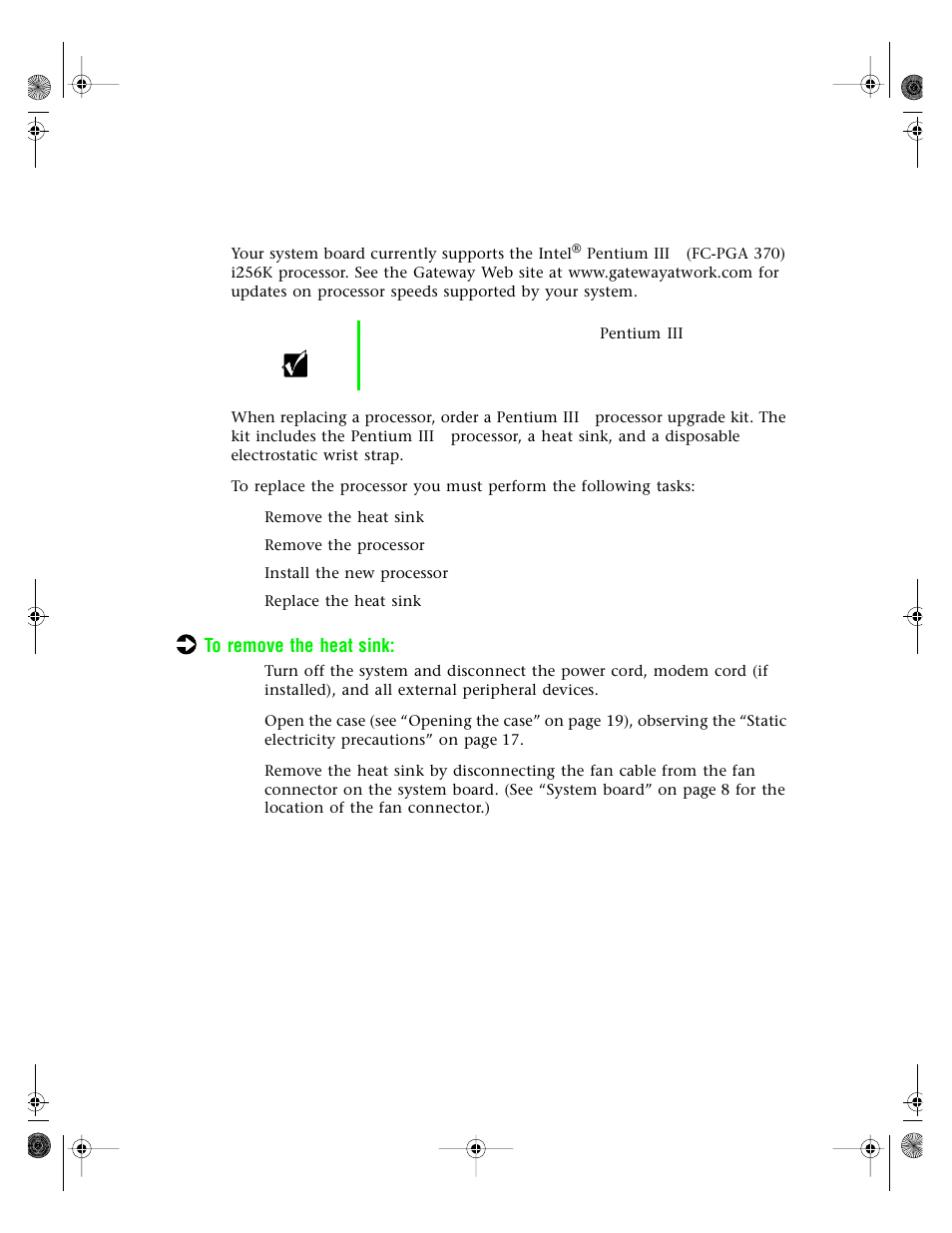 Replacing or adding a processor | Gateway E3400 User Manual | Page 66 / 126
