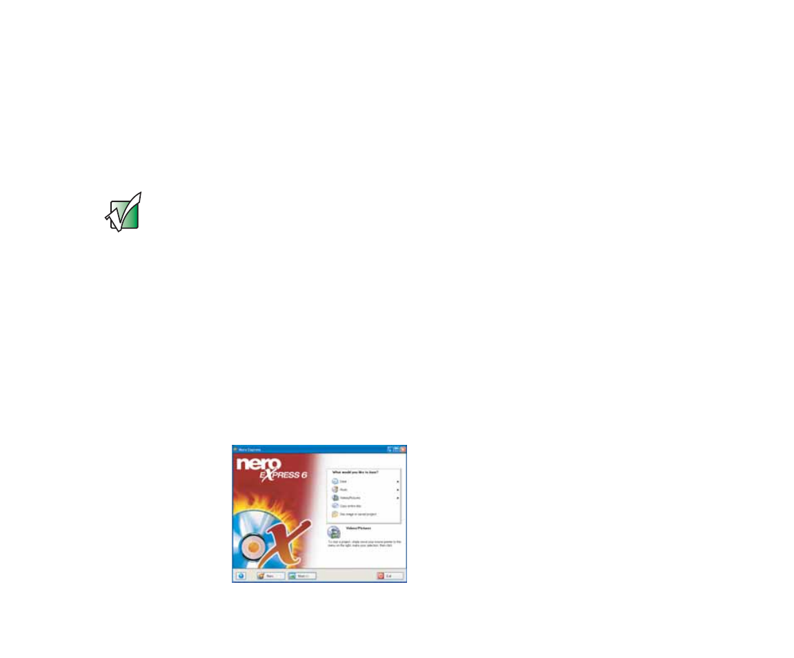 Burning recorded video to a dvd with nero express | Gateway Media Center User Manual | Page 20 / 28