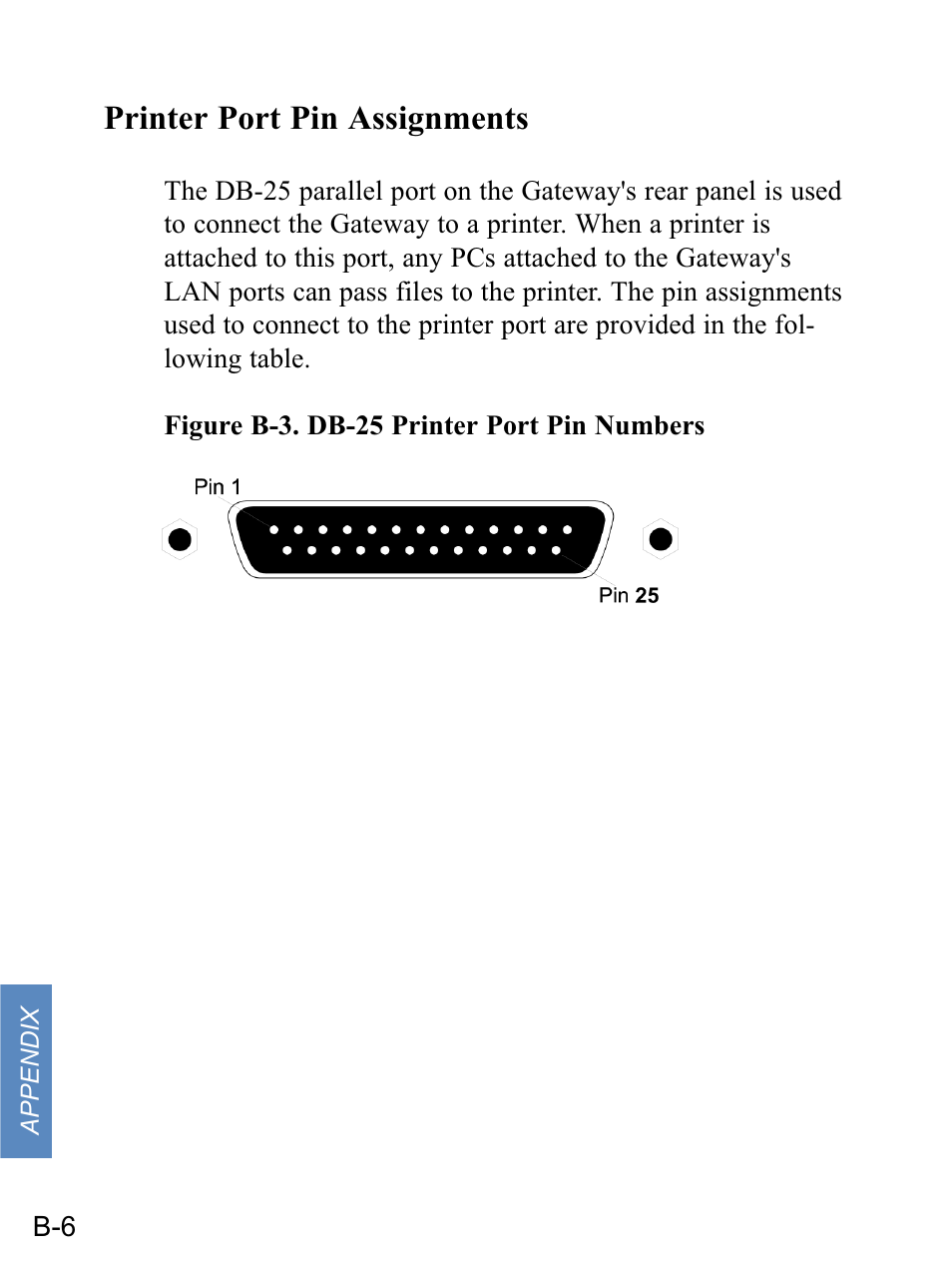 Printer port pin assignments | Gateway none User Manual | Page 105 / 113
