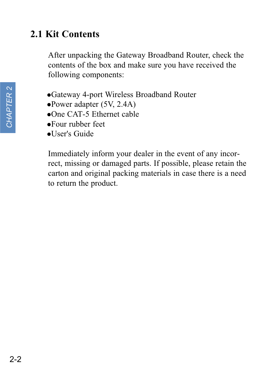 1 kit contents | Gateway none User Manual | Page 13 / 113