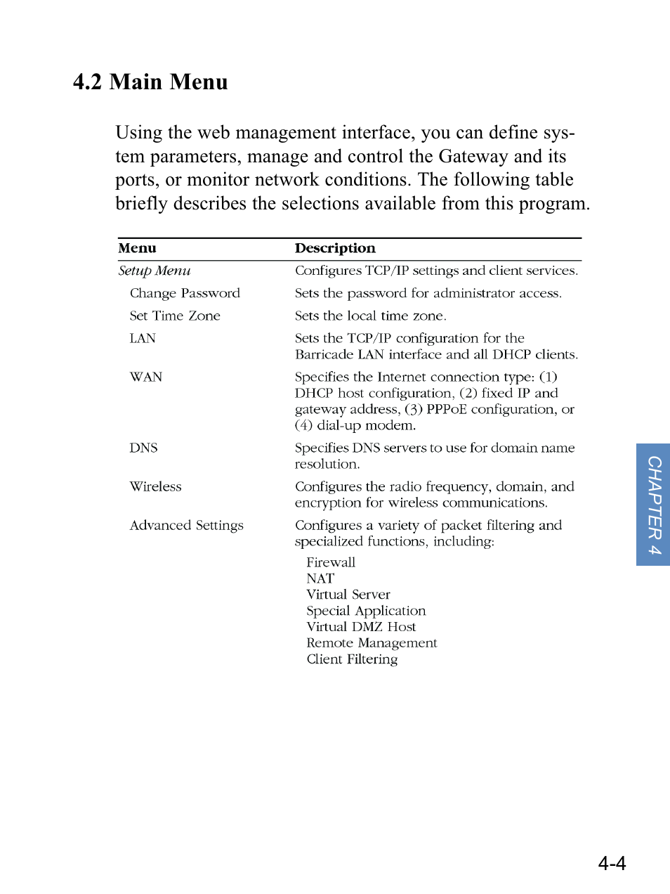 2 main menu | Gateway none User Manual | Page 40 / 113