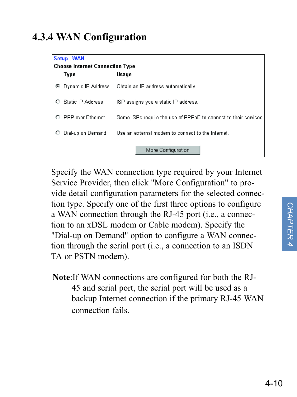 4 wan configuration | Gateway none User Manual | Page 46 / 113