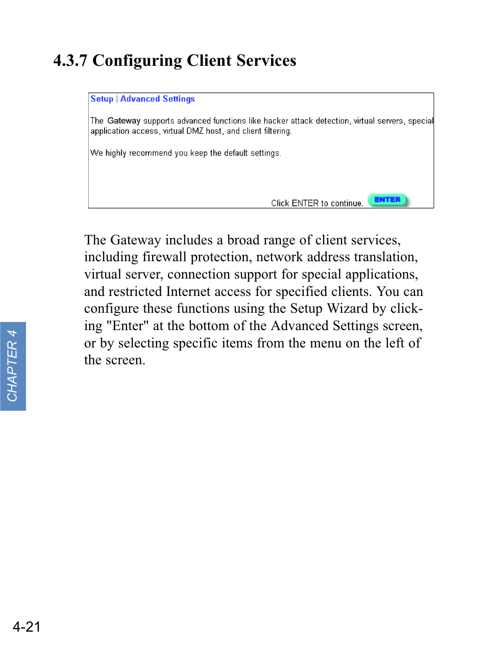 7 configuring client services | Gateway none User Manual | Page 57 / 113