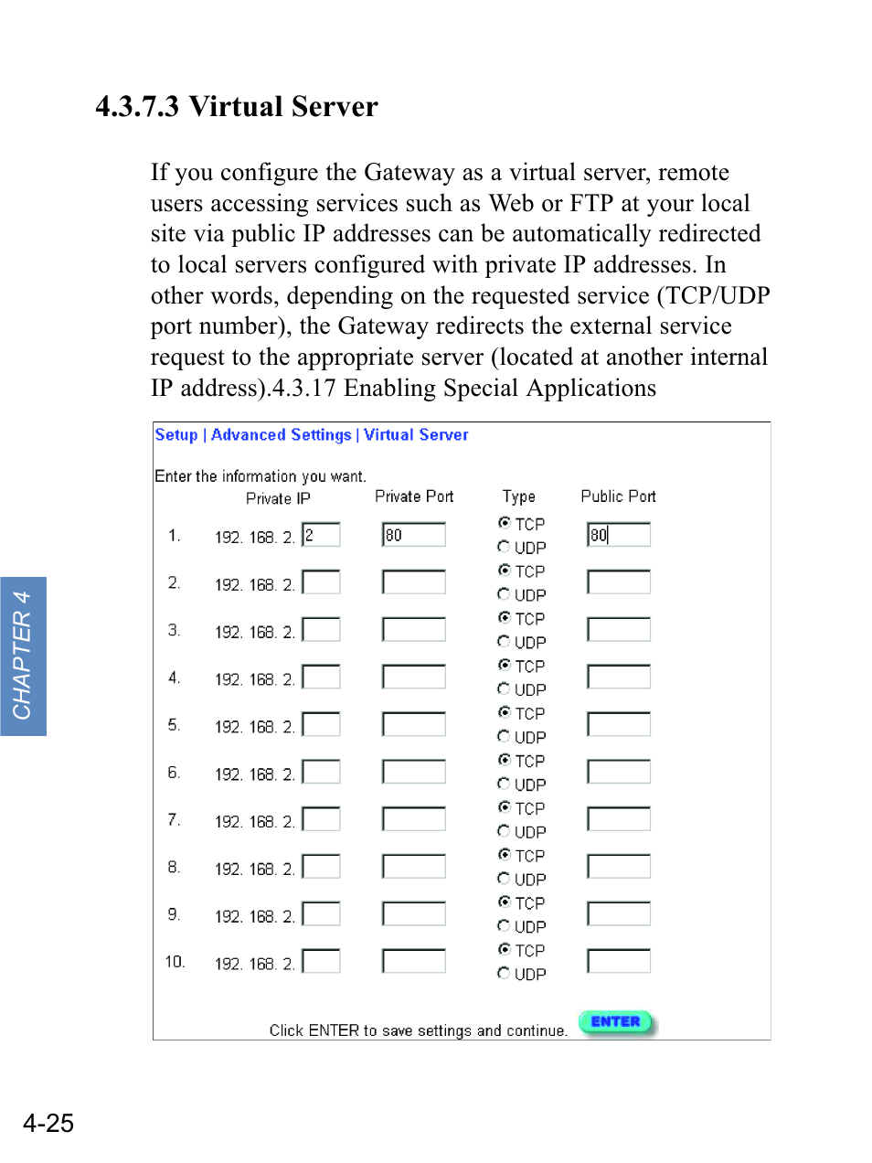 3 virtual server | Gateway none User Manual | Page 61 / 113