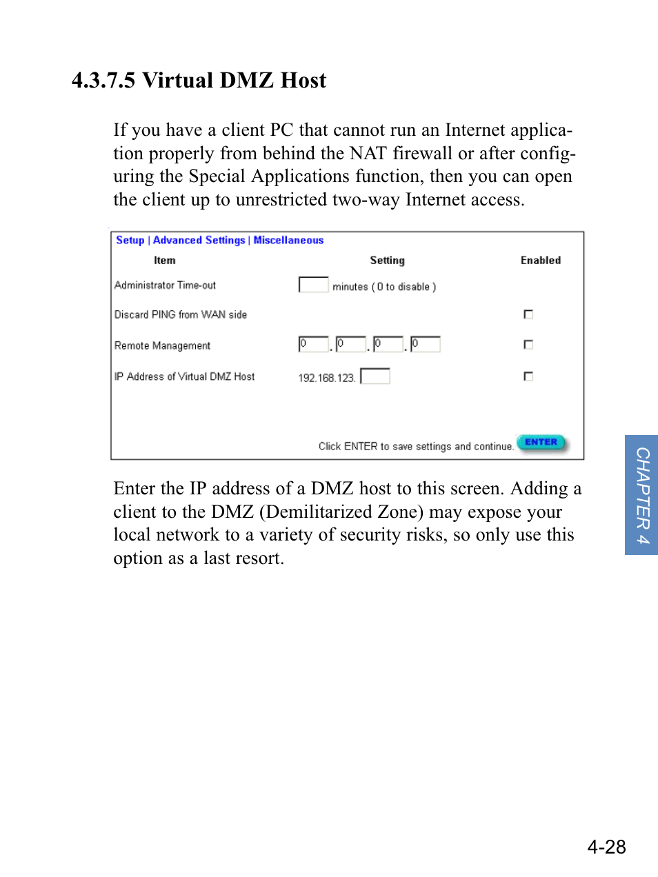 5 virtual dmz host | Gateway none User Manual | Page 64 / 113