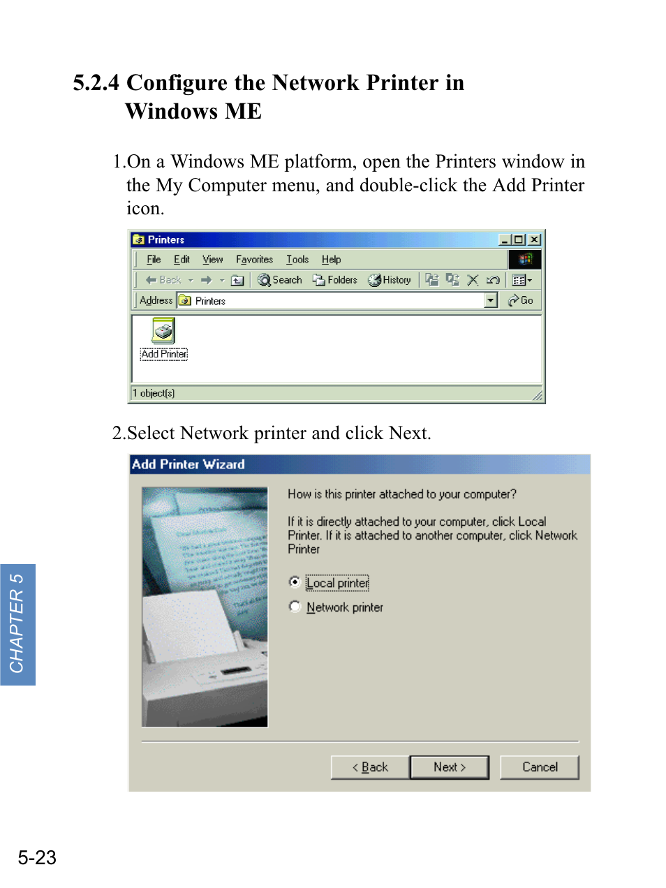4 configure the network printer in windows me | Gateway none User Manual | Page 91 / 113