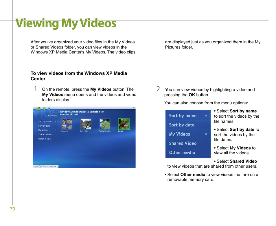 Viewing my videos | Gateway 901 Series User Manual | Page 76 / 116