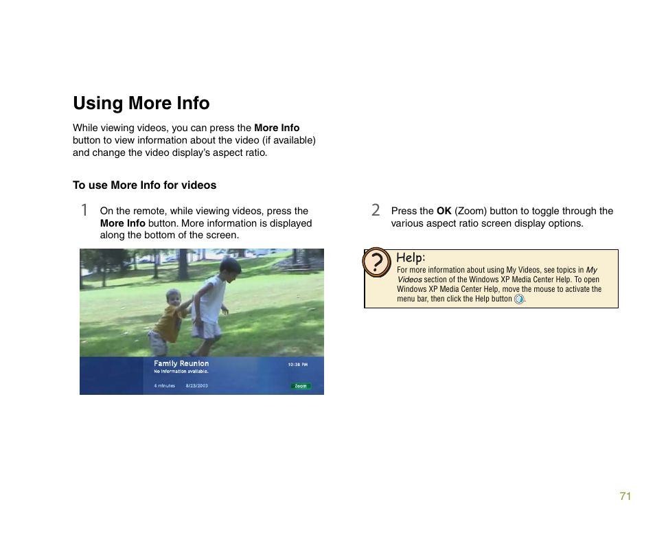 Using more info | Gateway 901 Series User Manual | Page 77 / 116