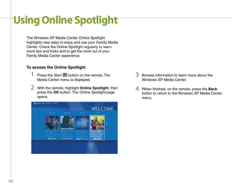 Using online spotlight | Gateway 901 Series User Manual | Page 92 / 116