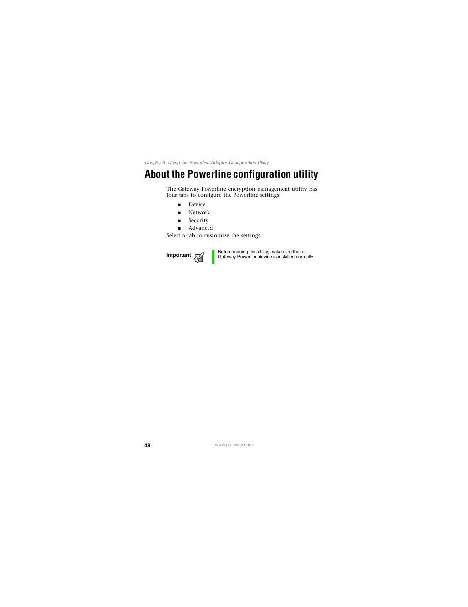 About the powerline configuration utility | Gateway PLU-300 User Manual | Page 52 / 68