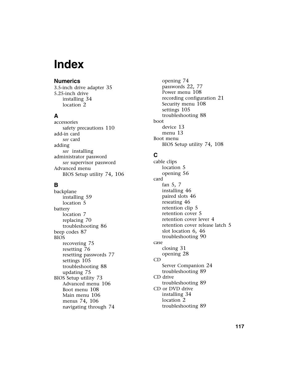 Index, Numerics | Gateway 960 User Manual | Page 122 / 130