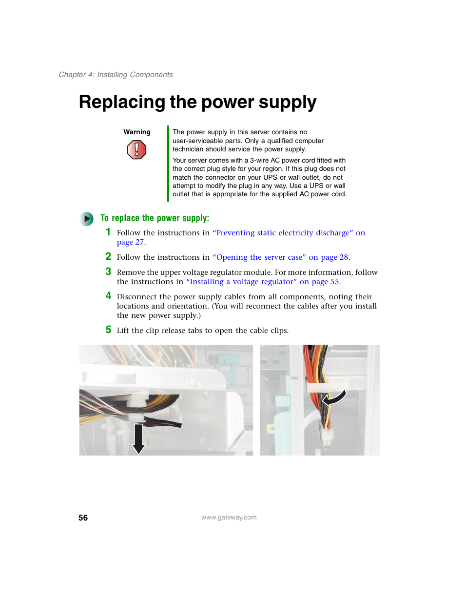 Replacing the power supply | Gateway 960 User Manual | Page 61 / 130