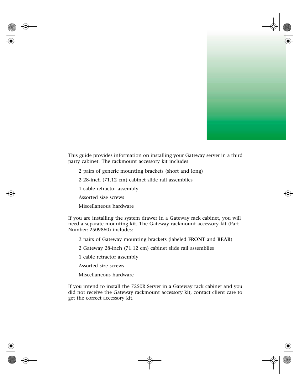 Installation | Gateway 7250R User Manual | Page 6 / 26