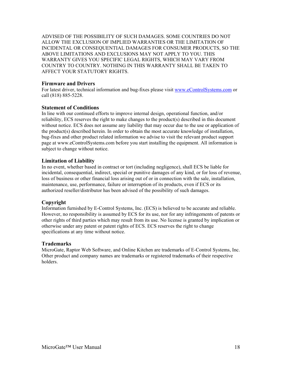 Gateway MicroGate MG1-1000 User Manual | Page 18 / 18