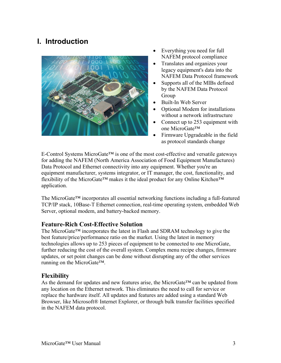 Introduction, I. introduction | Gateway MicroGate MG1-1000 User Manual | Page 3 / 18