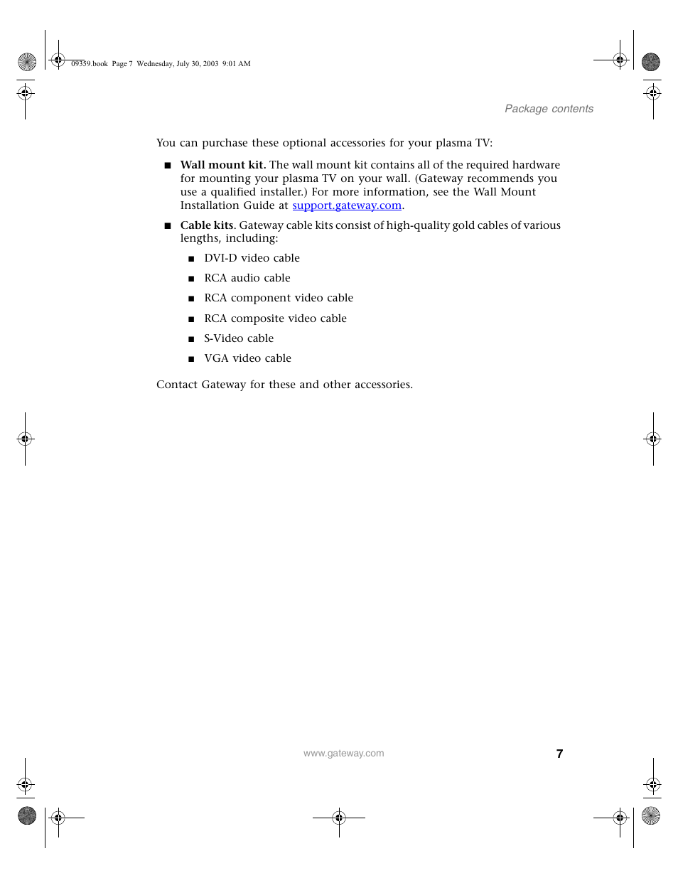 Gateway Flat Panel Television User Manual | Page 11 / 68