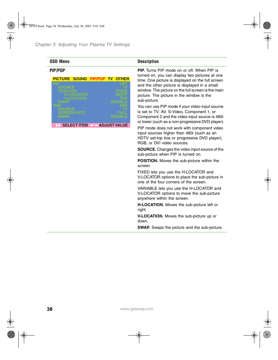 Gateway Flat Panel Television User Manual | Page 42 / 68