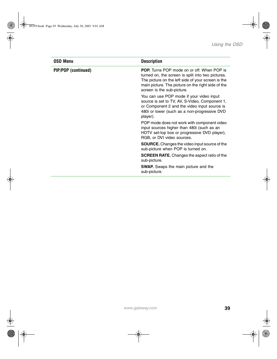 Gateway Flat Panel Television User Manual | Page 43 / 68