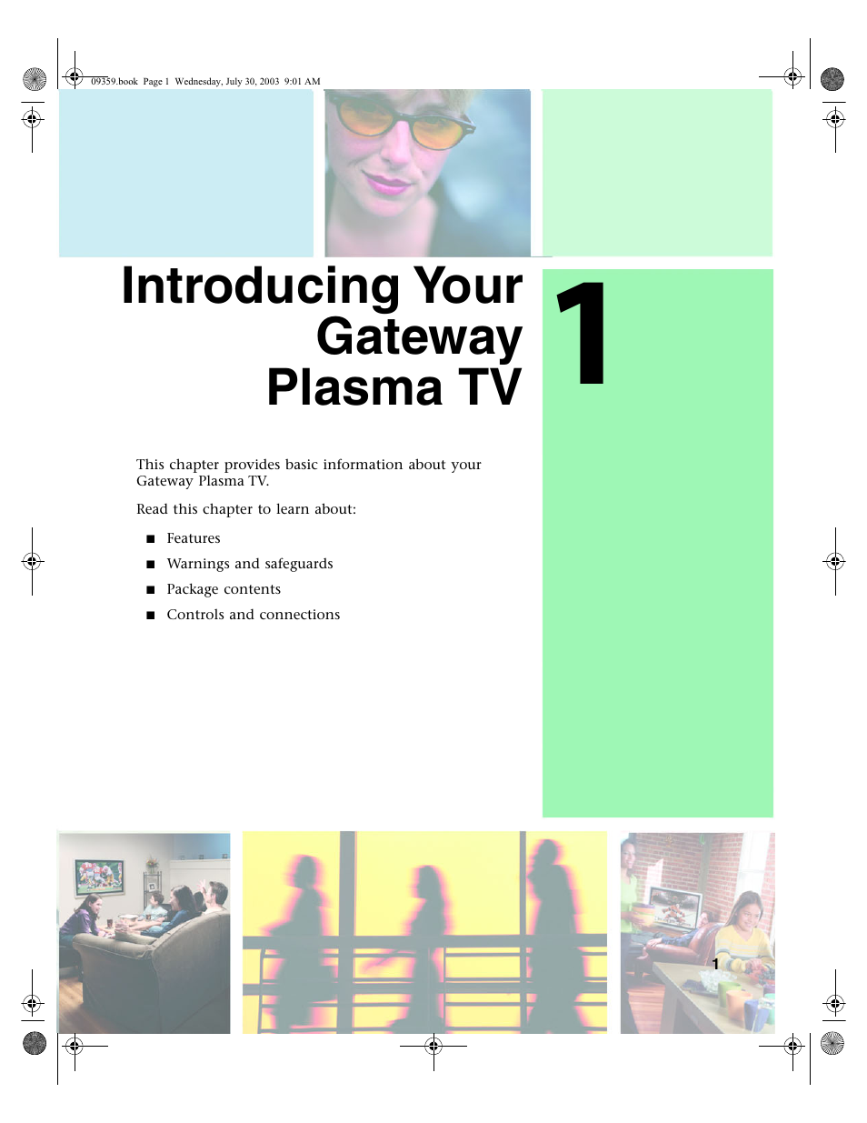 Introducing your gateway plasmatv, Introducing your gateway plasma tv | Gateway Flat Panel Television User Manual | Page 5 / 68