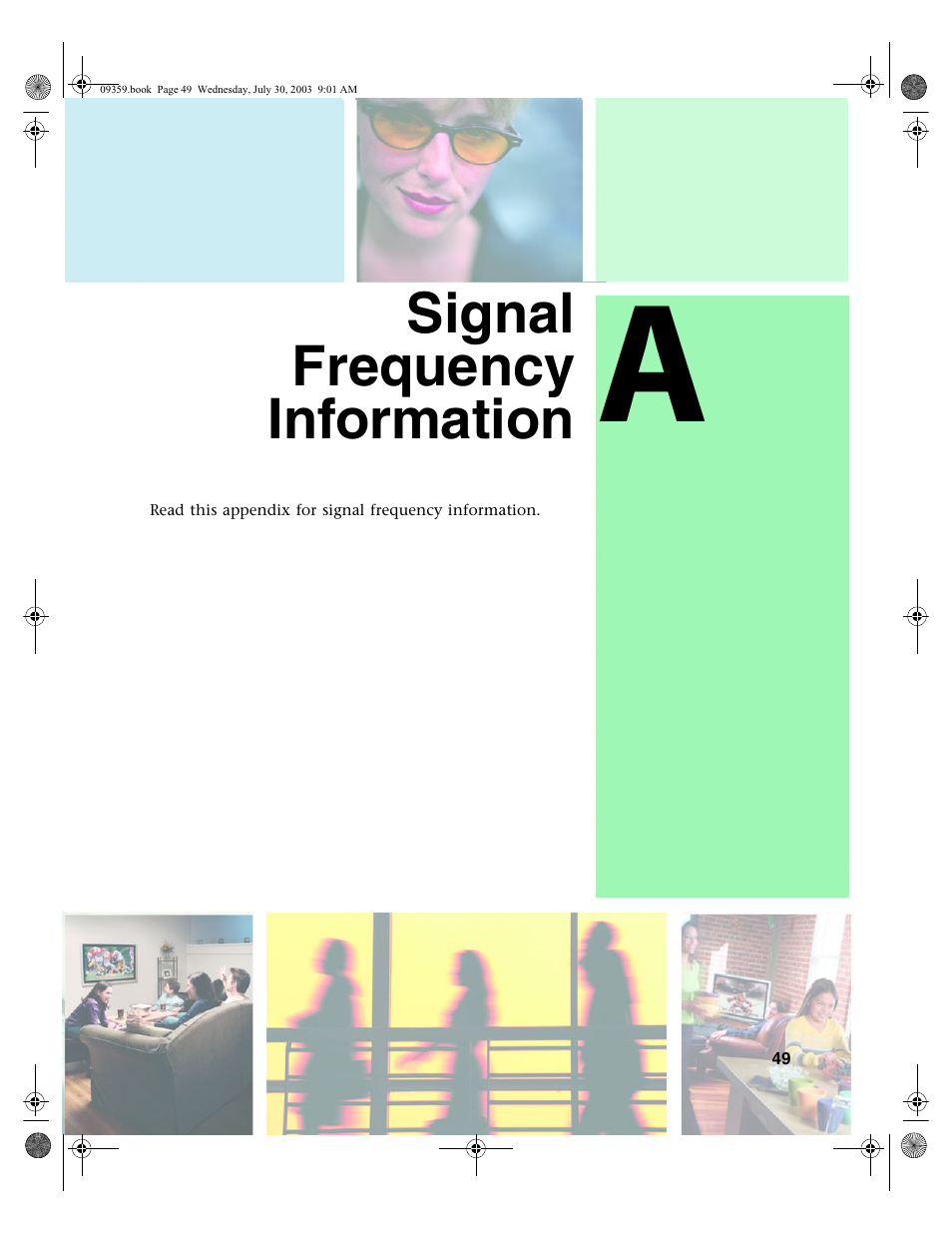 Signal frequency information | Gateway Flat Panel Television User Manual | Page 53 / 68