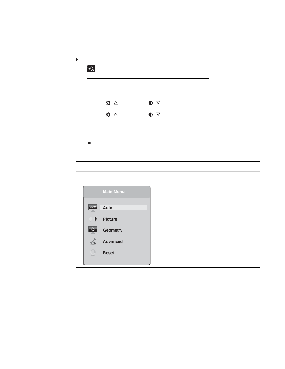 On-screen display options, Adjusting osd settings, Osd menus | Main menu | Gateway HD1700 User Manual | Page 11 / 26