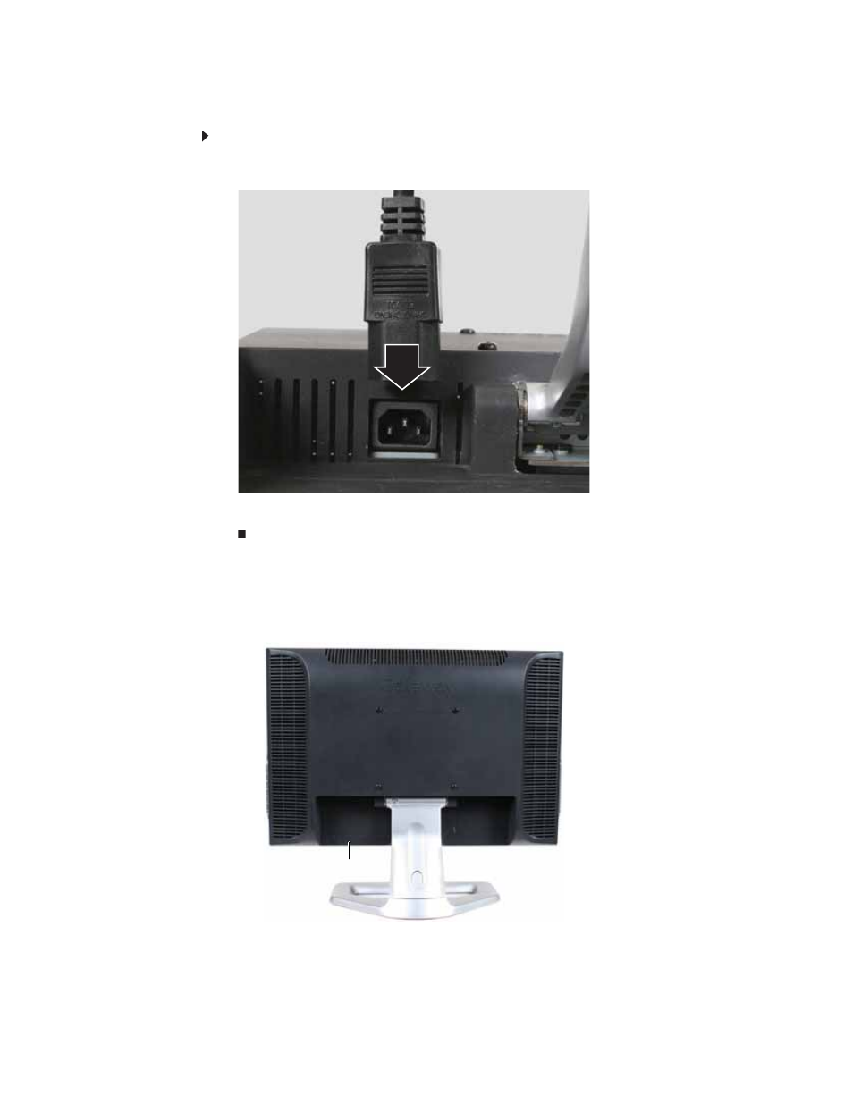 Connecting power, Connecting a security cable, Connecting power connecting a security cable | Gateway HD1700 User Manual | Page 8 / 26