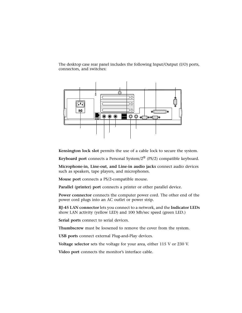 Rear panel | Gateway E-4400 User Manual | Page 10 / 118