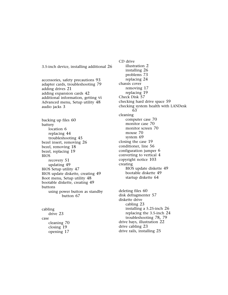 Index | Gateway E-4400 User Manual | Page 112 / 118