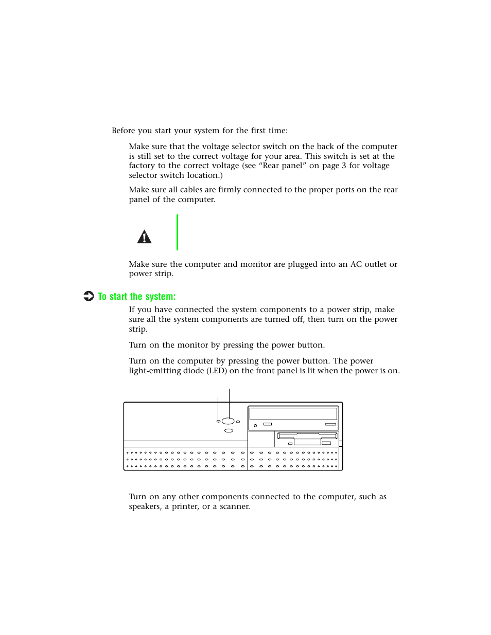 Starting your system | Gateway E-4400 User Manual | Page 17 / 118
