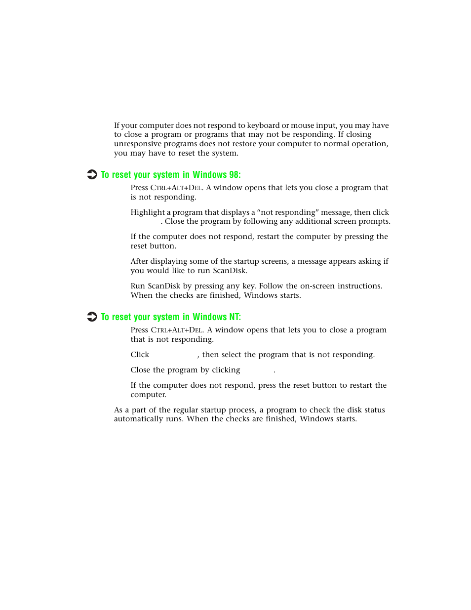Resetting your system | Gateway E-4400 User Manual | Page 20 / 118