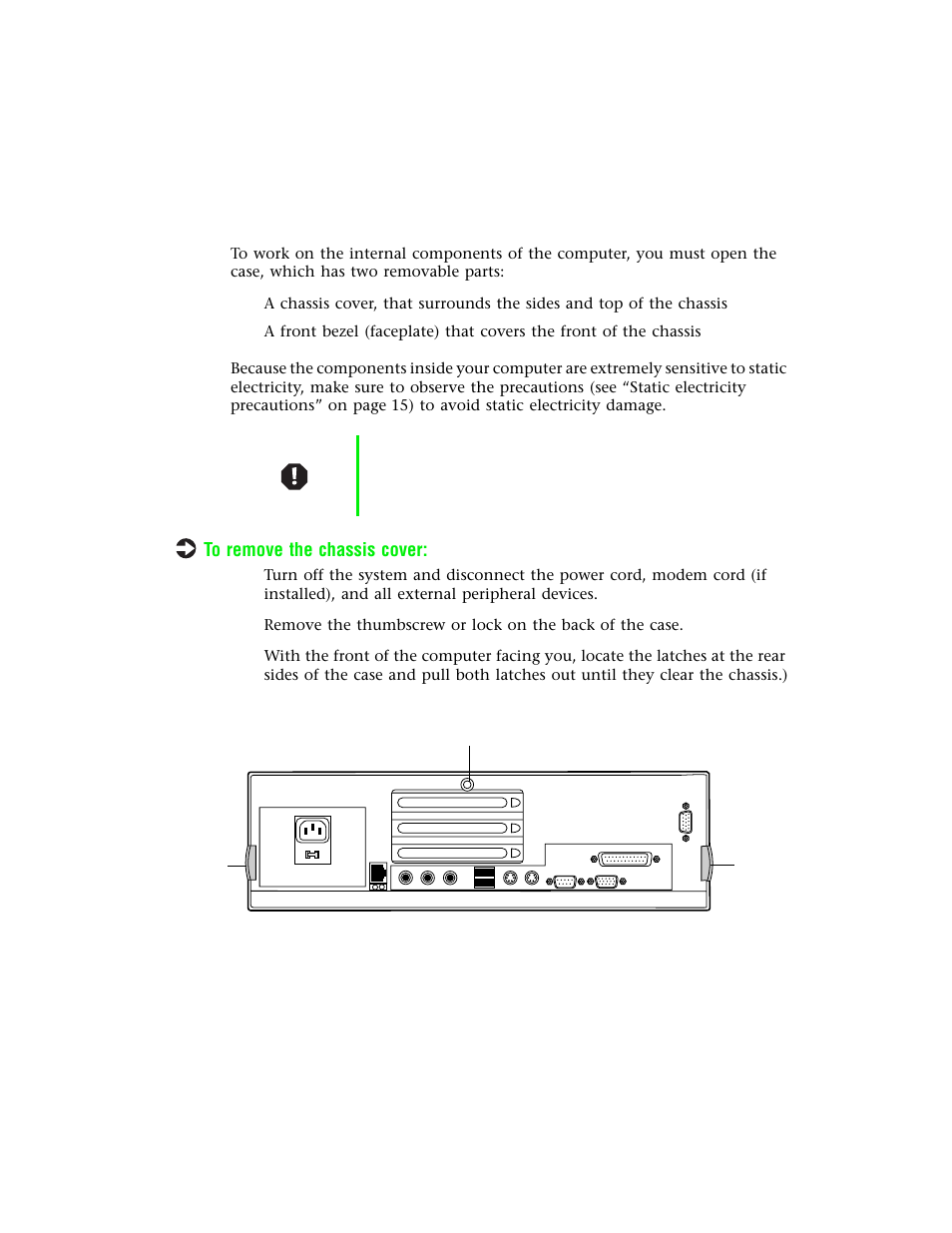 Opening the case | Gateway E-4400 User Manual | Page 24 / 118