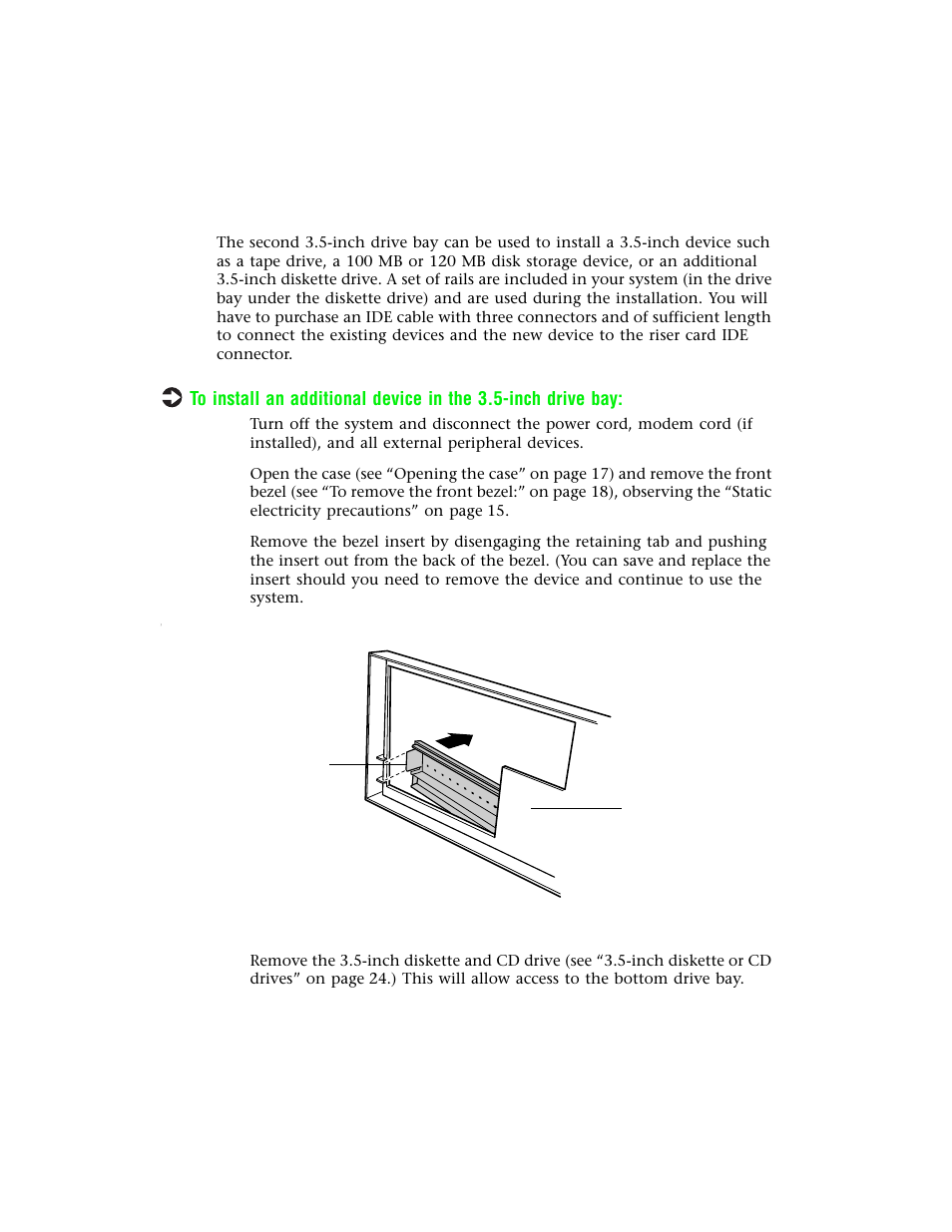 Installing an additional 3.5-inch device | Gateway E-4400 User Manual | Page 33 / 118