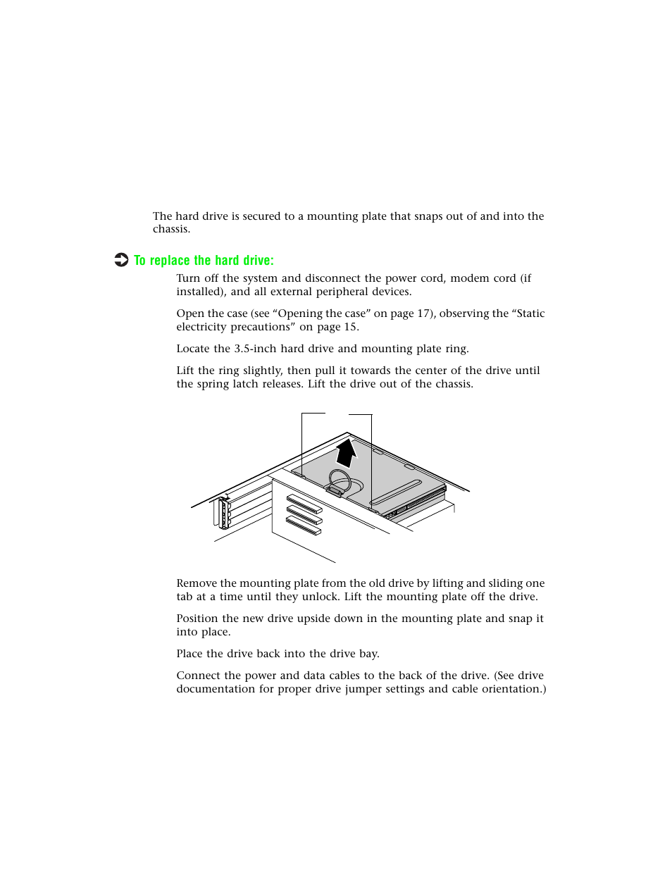 Hard drives, Removing and replacing the hard drive | Gateway E-4400 User Manual | Page 35 / 118