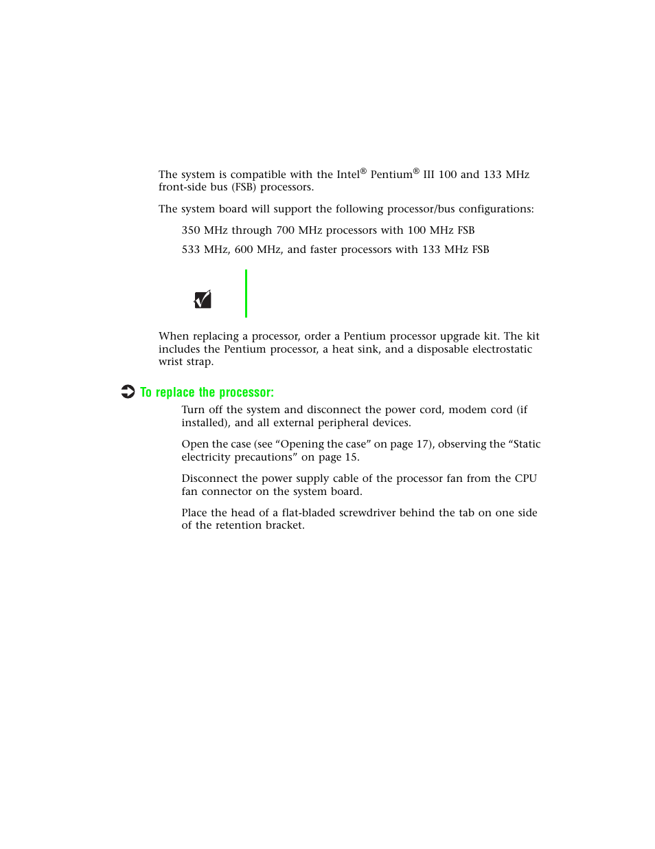 Replacing the processor | Gateway E-4400 User Manual | Page 42 / 118